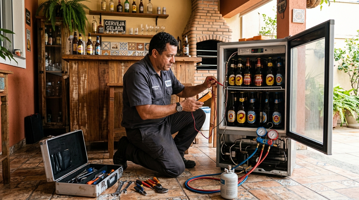 Aplicação de gás refrigerante em cervejeira atendida no Serrano, Caxias do Sul‑RS